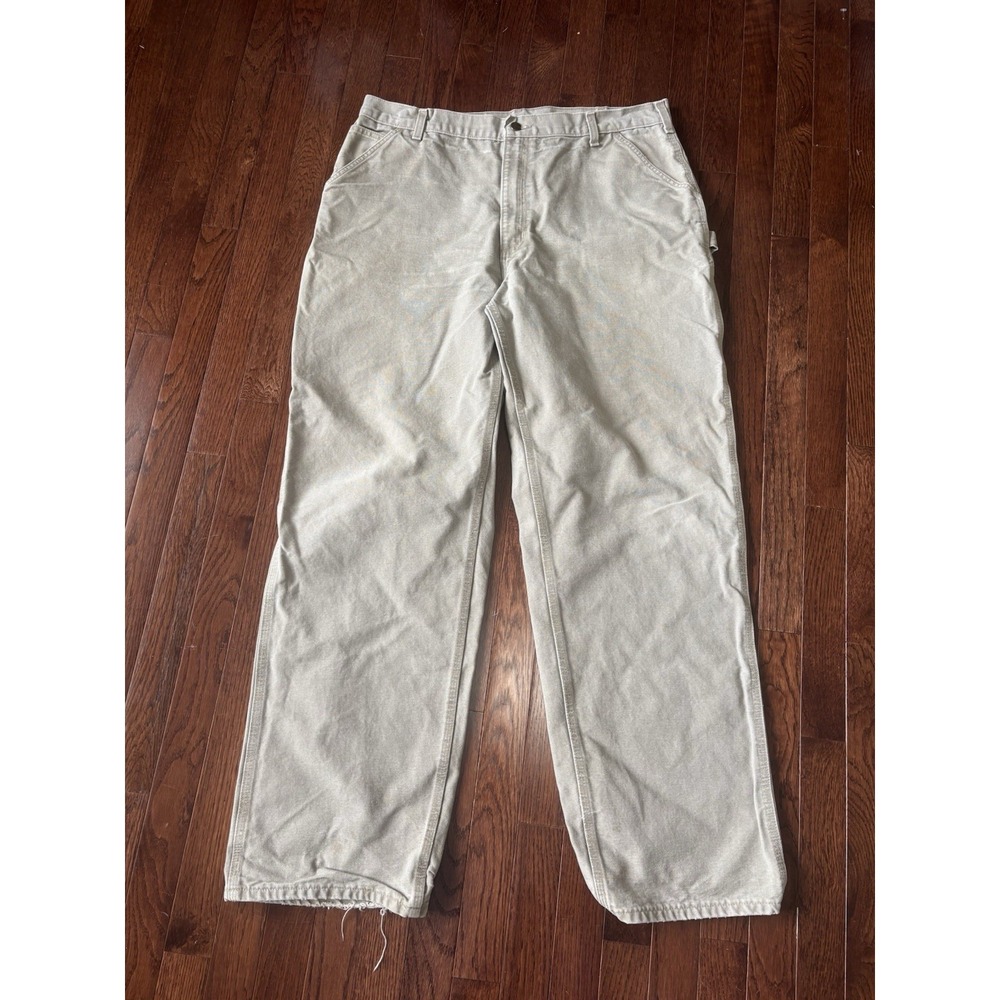 Carhartt Canvas Carpenter Pants Mens Size 40x36 LIGHT BROWN  B11 DES